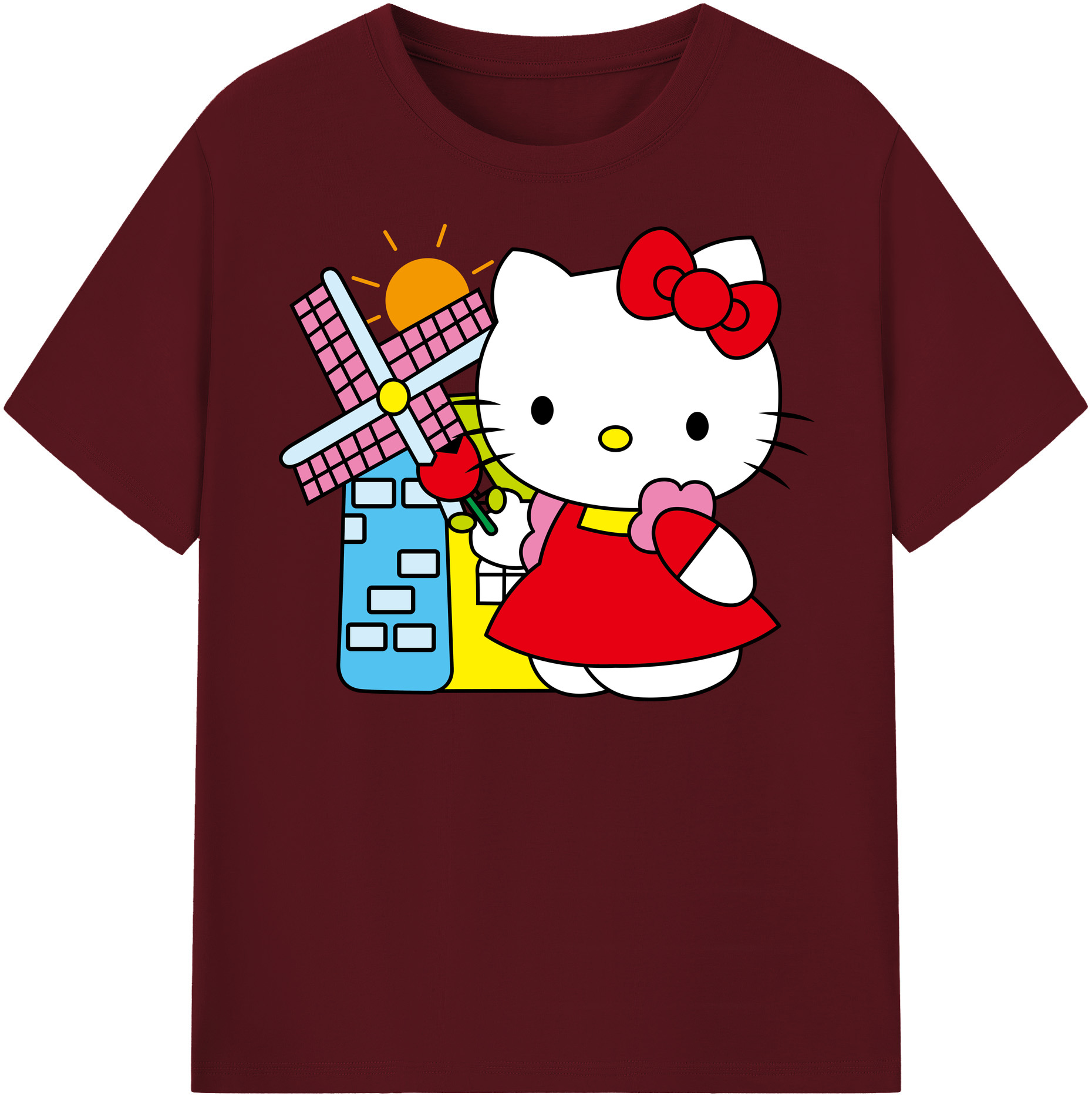 （画像用） Hello Kitty ハローキティ 綿100％半袖Tシャツ（フロントプリント）